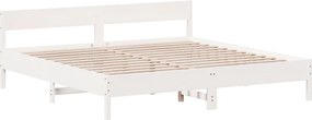 vidaXL Σκελετός Κρεβ. Χωρίς Στρώμα Λευκό 180x200 εκ Μασίφ Πεύκο