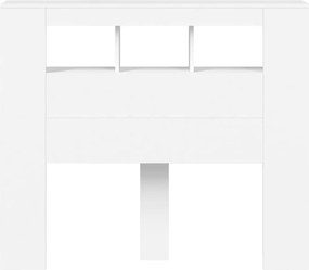 vidaXL Κεφαλάρι Κρεβατιού με LED Λευκό 120x18,5x103,5 εκ Επεξεργ. Ξύλο