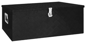 Κουτί Αποθήκευσης Μαύρο 100x55x37 εκ. από Αλουμίνιο - Μαύρο
