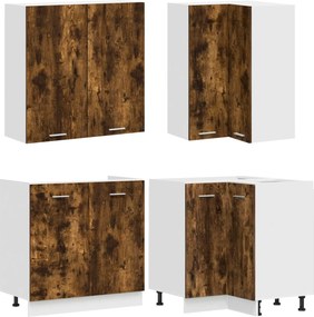 vidaXL Μονάδα κουζίνας LYON 8 pcs Καπνισμένο Ξύλο Δρυός