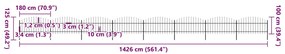 vidaXL Κάγκελα Περίφραξης με Λόγχες Μαύρα (1-1,25) x 13,6 μ. Ατσάλινα