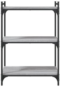 vidaXL Βιβλιοθήκη 3 Επιπέδων Γκρι Sonoma 60x30x86 εκ. Επεξεργ. Ξύλο