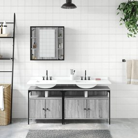 vidaXL Σετ Επίπλων Μπάνιου 3 Τεμαχίων Γκρι Sonoma Επεξεργασμένο Ξύλο