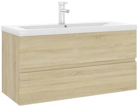 vidaXL Ντουλάπι Μπάνιου με Νιπτήρα Sonoma Δρυς από Επεξεργασμένο Ξύλο