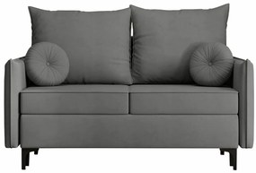 Καναπές κρεβάτι Clovis 110, Αριθμός θέσεων: 2, Αποθηκευτικός χώρος, Γκρι, 101x145x96cm, 74 kg, Πόδια: Μέταλλο, Ξύλο: Πεύκο | Epipla1.gr