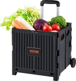 VEVOR Folding Shopping Cart Foldable Utility Cart 80 lbs Telescoping Handle