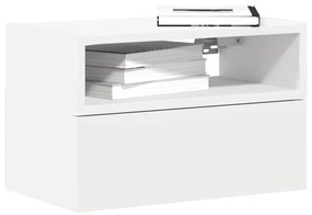 Κομοδίνα Επιτοίχια 2 τεμ. Λευκά 45x26x28,5 εκ.