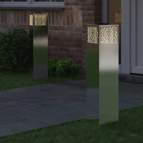 vidaXL Ηλιακό LED Φως Δρόμου 2 pcs Ασημί Ανοξείδωτο ατσάλι