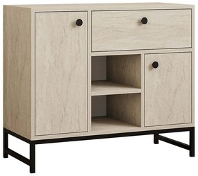 Μπουφές Inci 835PUQ3410 90x40x75cm Travertine Beige Μοριοσανίδα, Μέταλλο