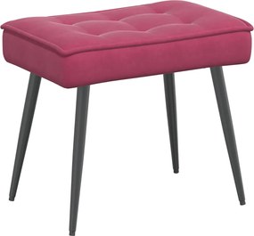 vidaXL Πολυθρόνα Relax Μπορντό Βελούδινη με Σκαμπό