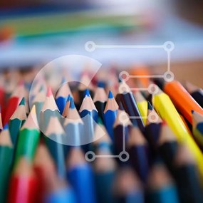 Intra Συλλεκτικό Ξύλινο Παζλ Plywood 4mm - Πολύχρωμα μολύβια και σύνθεση βιβλίων Σε Ξύλινο Κουτί - Διαστάσεις: 10x10 cm – 25 κομμάτια