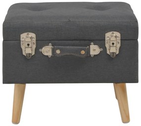 vidaXL Σκαμπό με Αποθηκευτικό Χώρο Σκούρο Γκρι 40 εκ. Υφασμάτινο