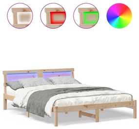 vidaXL Σκελετός Κρεβατιού Καφέ 140 x 200 cm Ξύλο πεύκου