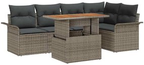 vidaXL Σετ Καναπέ Κήπου με μαξιλάρι 6 pcs Γκρι 100 x 55 x 73 εκ
