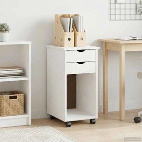 vidaXL Κινητό Ντουλάπι Λευκός 34 x 39 x 65,5 cm Στερεό πεύκο