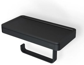 Geesa Frame 8824-400 Black Matt Χαρτοθήκη Αντιστρεφόμενη 21x10,8x10,5 cm με Εταζέρα για Κινητό Τηλέφωνο