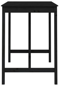 Τραπέζι Μπαρ μαύρος 140 x 80 x 110 εκ. από Μασίφ Ξύλο Πεύκου - Μαύρο