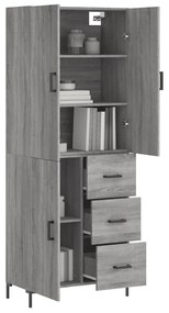 vidaXL Ντουλάπι Γκρι Sonoma 69,5 x 34 x 180 εκ. Επεξεργασμένο Ξύλο