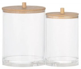 Δοχεία Αποθήκευσης Μπάνιου Με Καπάκι Bamboo AH-BA72112 Clear Andrea House Acrylic,Bamboo
