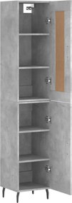vidaXL Ντουλάπι Γκρι Σκυροδέματος 34,5x34x180 εκ. Επεξεργασμένο Ξύλο