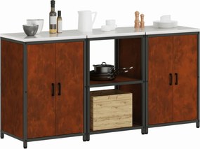 vidaXL Σετ Αποθήκευσης Κουζίνας HATTEM 3 pcs Σκ rusty Ατσάλι