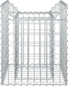 vidaXL Ανασηκωμένο κρεβάτι gabion Ασημί