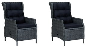 vidaXL Σετ Τραπεζαρίας Κήπου 7 Τεμαχίων Σκούρο Γκρι