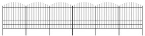 vidaXL Κάγκελα Περίφραξης με Λόγχες Μαύρα (1,75-2) x 10,2 μ. Ατσάλινα