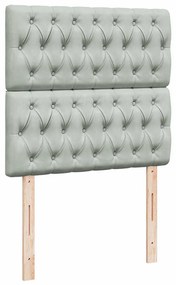 vidaXL Κρεβάτι Boxspring με Στρώμα Ανοιχτό Γκρι 80x200 εκ. Βελούδινο