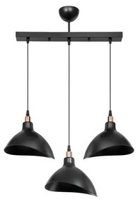 Triha pp three-light ceiling lamp in black shade 60x22x90cm 60x22x90 εκ.