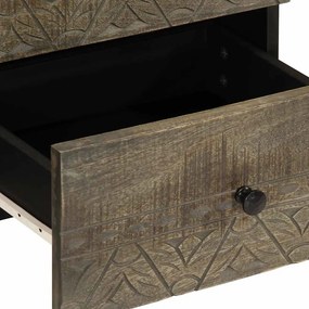 vidaXL κομοδίνο ντουλάπι ανοιχτό γκρι 40x33x46 cm μασίφ ξύλο Mango