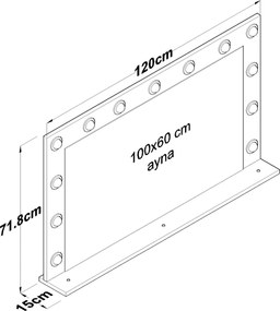 Τουαλέτα Μακιγιάζ Λευκό CUPAGRA 120x15x71.8