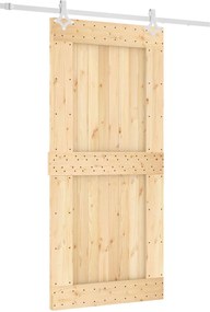 vidaXL Συρόμενη Πόρτα Φυσικό και Λευκό 95 x 210 cm