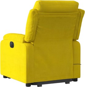 vidaXL Πολυθρόνα Μασάζ Ανακλινόμενη με Ανύψωση Κίτρινη Βελούδινη