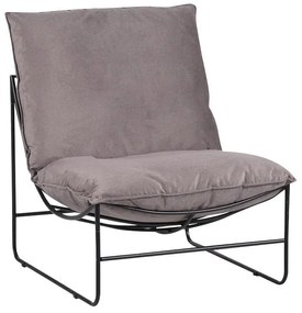 Πολυθρόνα Chopie ύφασμα γκρι ποντικί-μαύρο πόδι 77x90x83εκ 77x90x83 εκ.