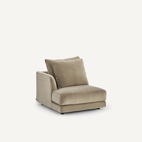 Γωνιακή πολυθρόνα σύνθεσης αριστερή, από stonewashed βελούδο, TIBERIO