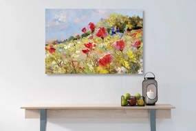 Εικόνα ζωγραφισμένες παπαρούνες στο λιβάδι - 120x80