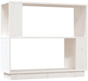 vidaXL Βιβλιοθήκη/Διαχωριστικό Χώρου Λευκό 80x25x70 εκ. Μασίφ Πεύκο