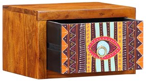 vidaXL Κομοδίνο με συρτάρι Καφέ 35 x 30 x 22 εκ. Μασίφ ξύλο ακακίας