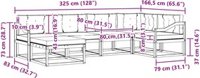 vidaXL Σειρά Καναπέ Εξωτερικού 5 pcs Λευκό και Μπεζ Πολυεστέρας