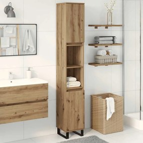 vidaXL Ντουλάπι μπάνιου Δρυς τεχνίτης 30x30x190 cm Κατασκευασμένο ξύλο