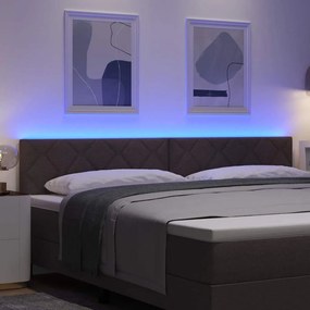 vidaXL Κεφαλάρι με φώτα λωρίδας LED με κεφαλάρι Καφέ 200 cm ύφασμα