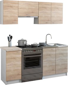 ΣΥΝΘΕΣΗ ΚΟΥΖΙΝΑΣ MAURICE ΜΕΛΑΜΙΝΗ SONAMA-ΛΕΥΚΟ HM2441 180x29,2-46εκ.