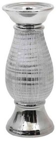 Κηροπήγιο Κεραμικό 08-221-214 10x10x26cm White-Silver Κεραμικό