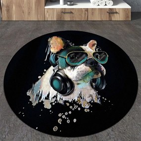 Πατάκι Μπάνιου Glasses Dog Circle Djt 359CHL4584 Multi L'essentiel Maison 100Χ100 Πολυέστερ