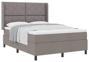 vidaXL Κρεβάτι με ελατήρια με στρώμα Taupe 140 x 190 cm ύφασμα