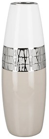 Βάζο ArteLibre Λευκό/Ασημί/Μπεζ Κεραμικό 12.5x12.5x36cm