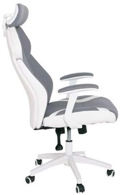 Πολυθρόνα BF8300 Διευθ.Γκρι Microfiber/Λευκό Pu