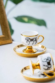Stewehome Σετ πορσελάνινων φλιτζανιών καφέ για 2 άτομα Πολύχρωμο