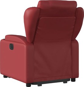 vidaXL Πολυθρόνα Ηλεκ.Ανακλινόμενη με Ανύψωση Μπορντό Συνθ.Δέρμα